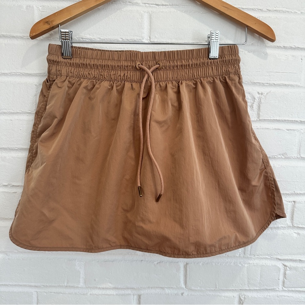 OFFLINE By Aerie Nylon Mini Skirt with Built-In Shorts Brown - Size Large